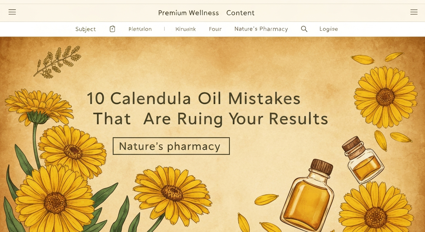 10 Calendula Oil Mistakes That Are Ruining Your Results