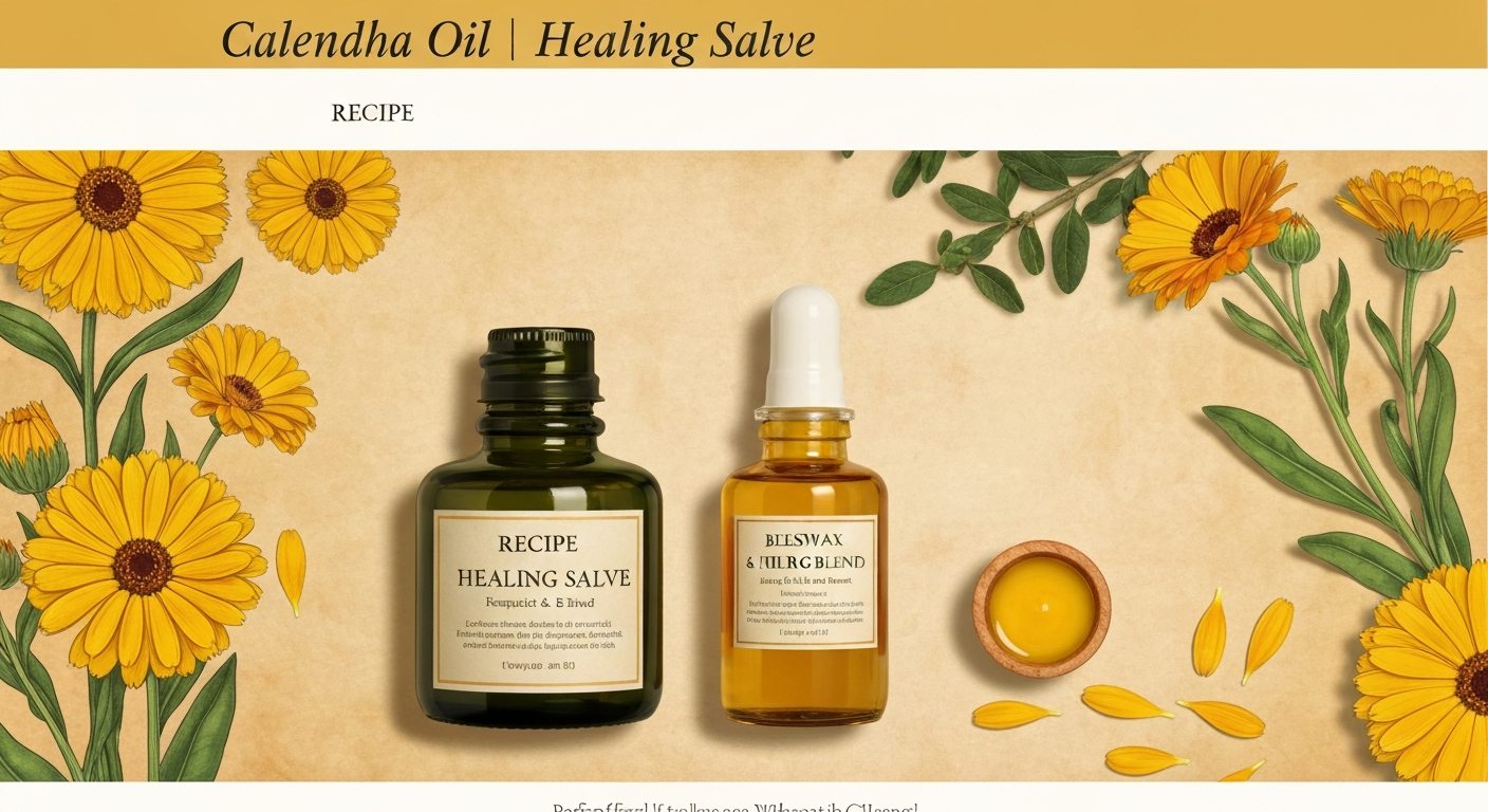 Calendula Oil Healing Salve Recipe: Beeswax & Herb Blend