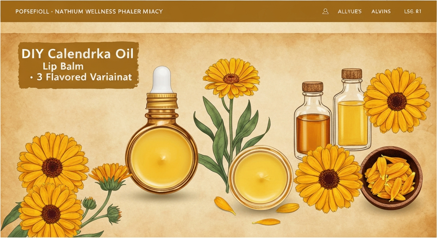 DIY Calendula Oil Lip Balm: 3 Flavored Variations