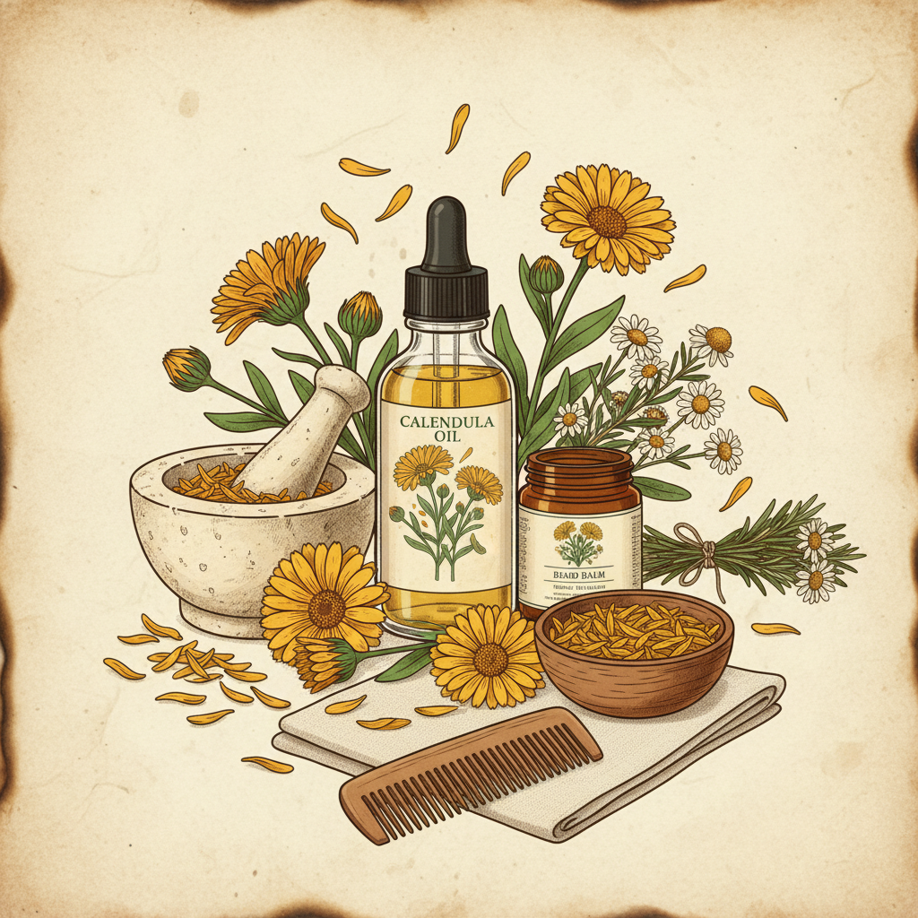 How to Make a Calendula Oil Beard Conditioning Treatment