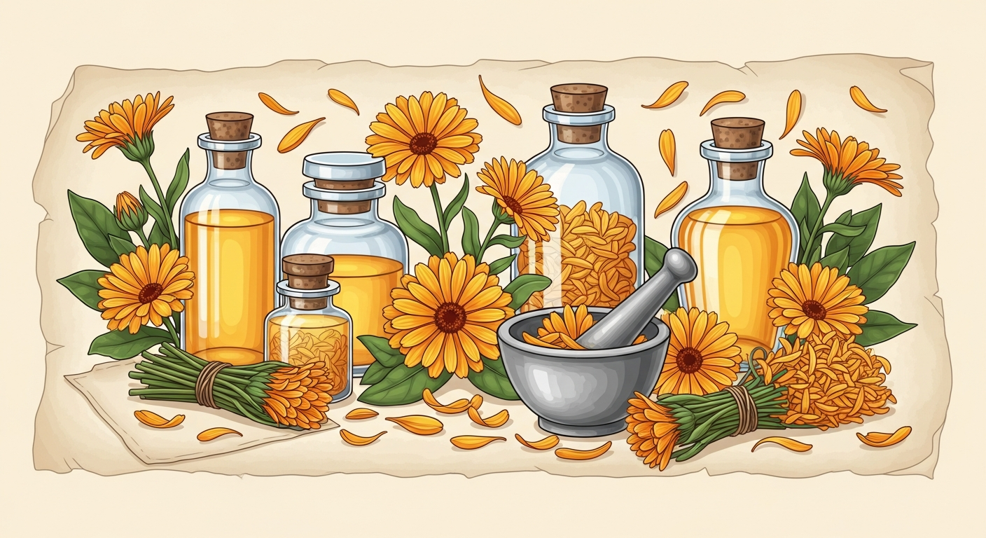 The Science Behind Calendula Oil: Chemical Composition & Therapeutic Properties